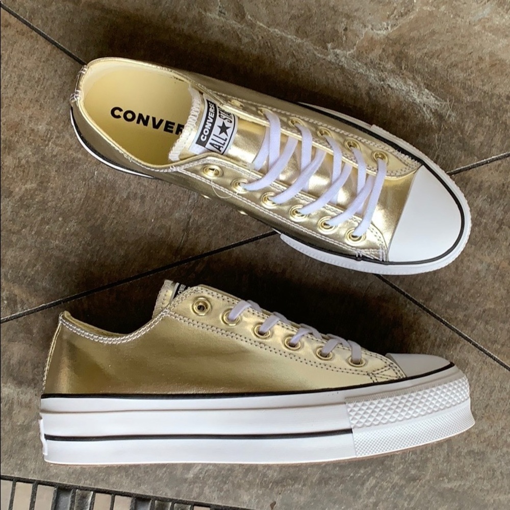 CONVERSE CTAS LIFT OX PLATFORM GOLD/BLACK/WHITE WM - Picture 4 of 16